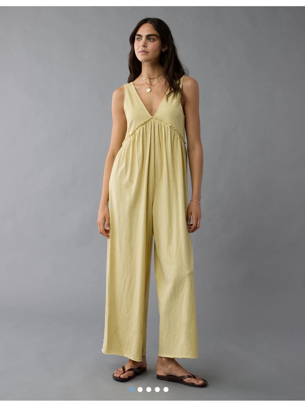 NWT American Eagle Yellow Flowy Jumpsuit